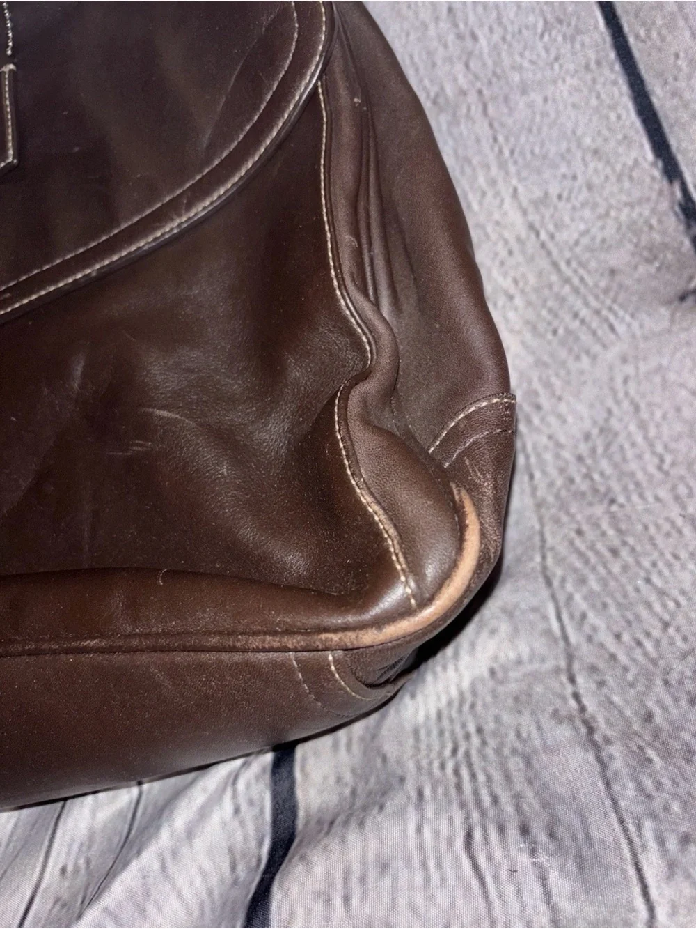 Vintage Coach Brown Leather Briefcase Messenger Bag Large Snap Handle Rare
